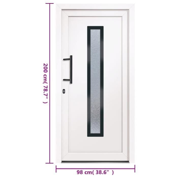 vidaXL White Front Door 98x200 cm PVC 3157075