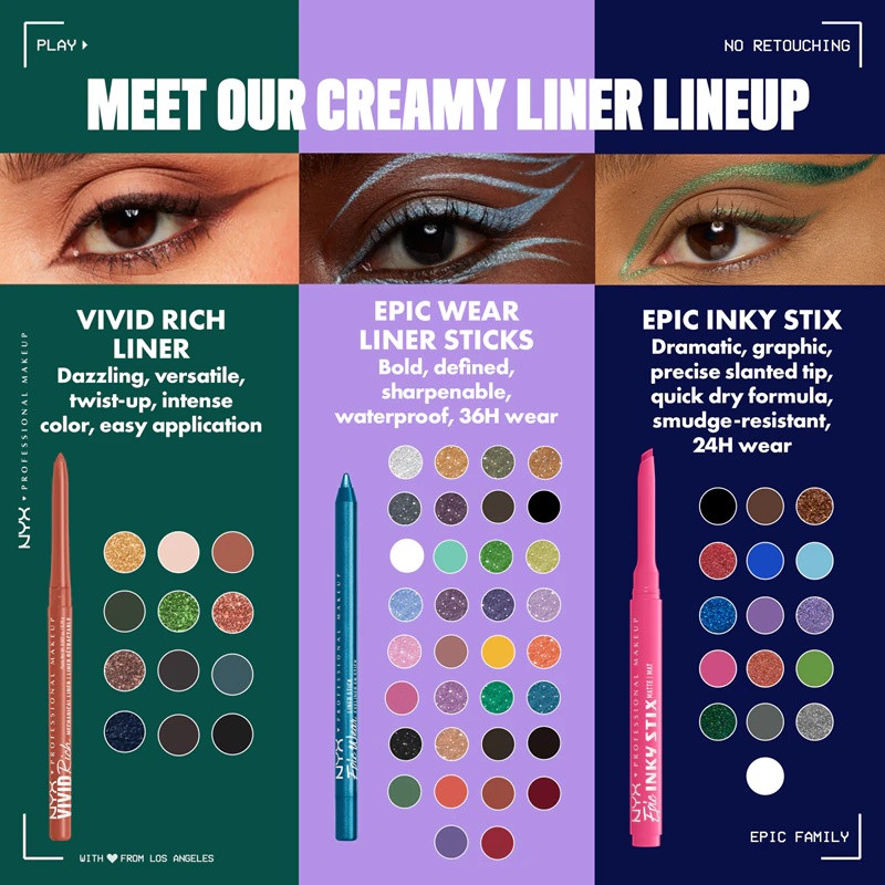 NYX Professional Makeup Epic Inky Stix ајлајнер са жутом