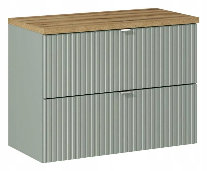SZAŁWIOWA szafka z blatem 80 cm LINE REED GREEN z szufladami