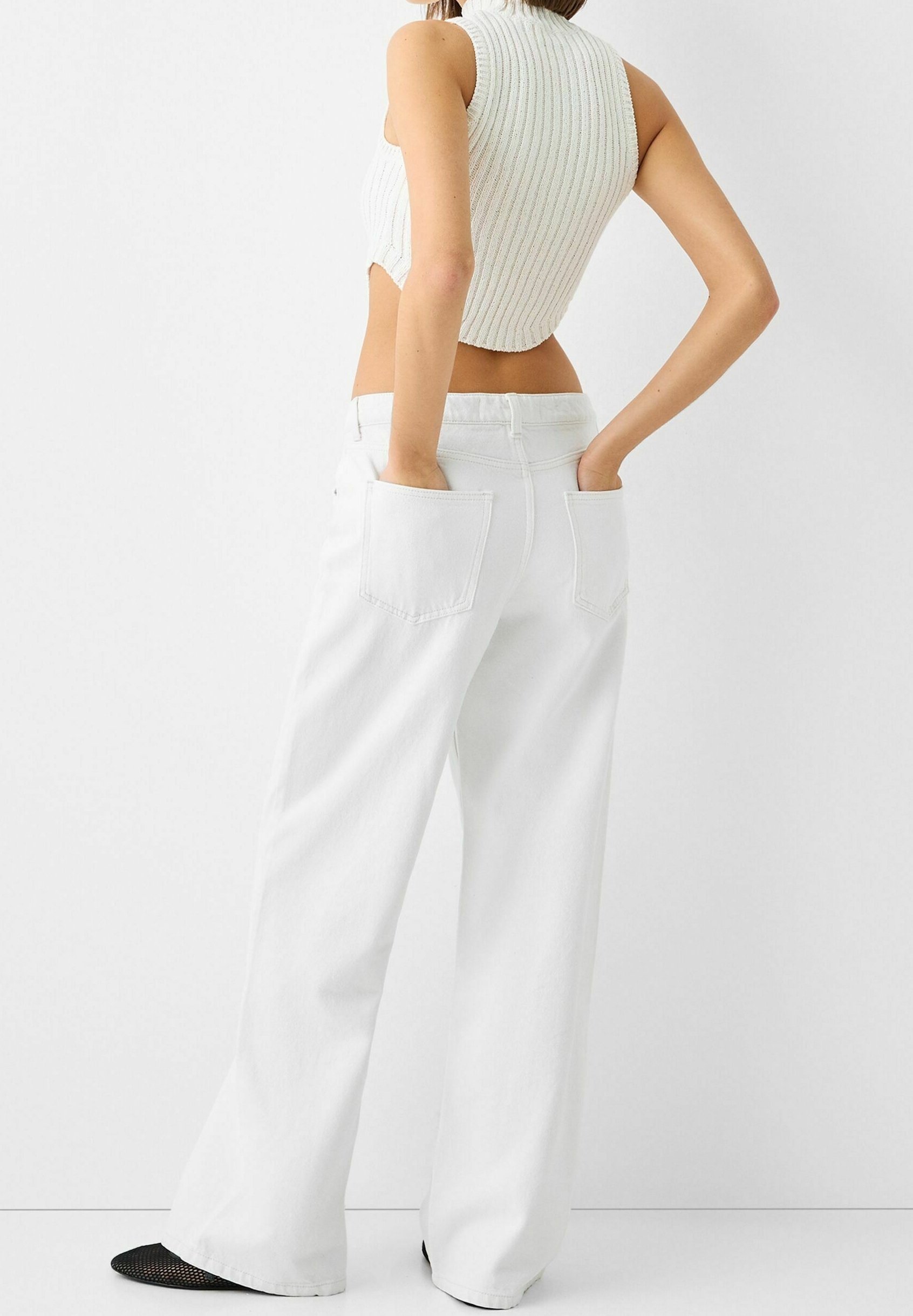 Bershka Relaxed fit jeans - wit