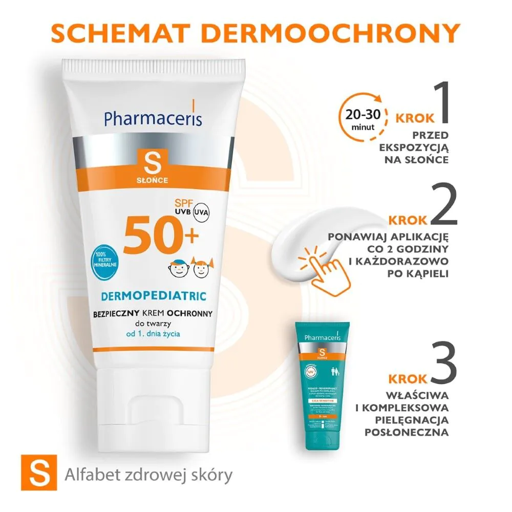 Pharmaceris S Bezpieczny krem ochronny do twarzy dla dzieci SPF50+