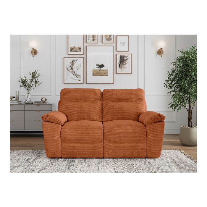 ROSS 2-sits manuell vilsoffa i manchestersammet - Terrakotta - B160 x D100 x H102 cm - LOUNGITUDE
