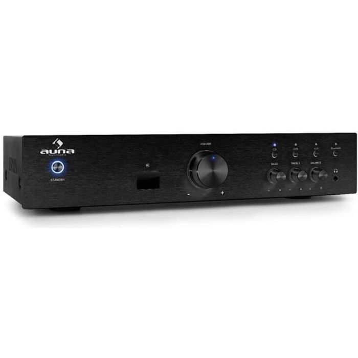 Lydforsterker - Auna AV2-CD508BT - Bluetooth HiFi-forsterker med 3 RCA-innganger - Svart