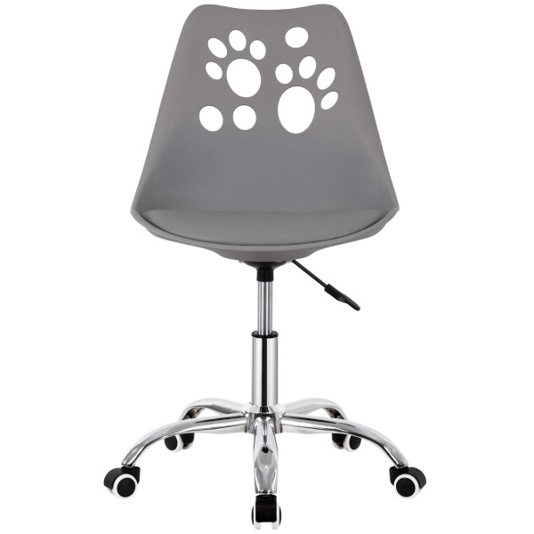Krzesło obrotowe biurowe ergonomiczny fotel na kółkach dla dzieci szary