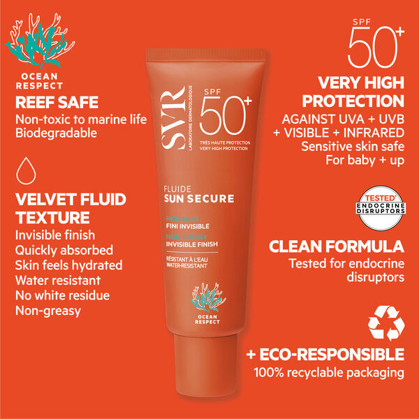 SVR SUN SECURE SPF50+ Fluido Hidratante con Protector Solar Facial 50 ml