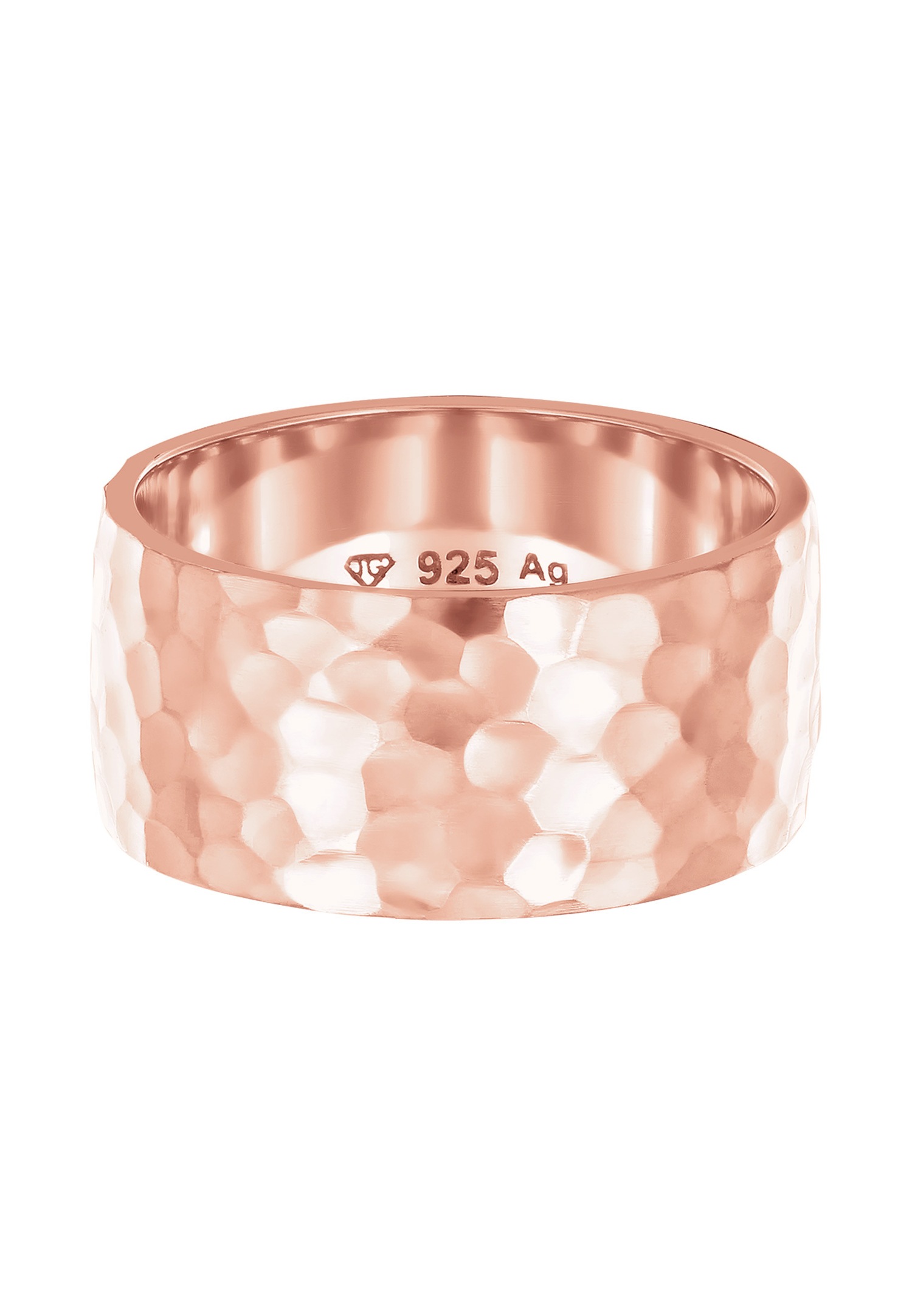 Elli Femmes Bande Basique Martelé en Argent Sterling 925