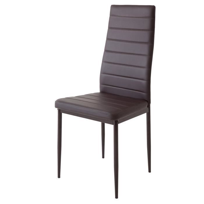 Chaises Milano marron - ALBATROS - Lot de 6 - Simili - Métal - Salle à manger - 6 places - Contemporain - Design