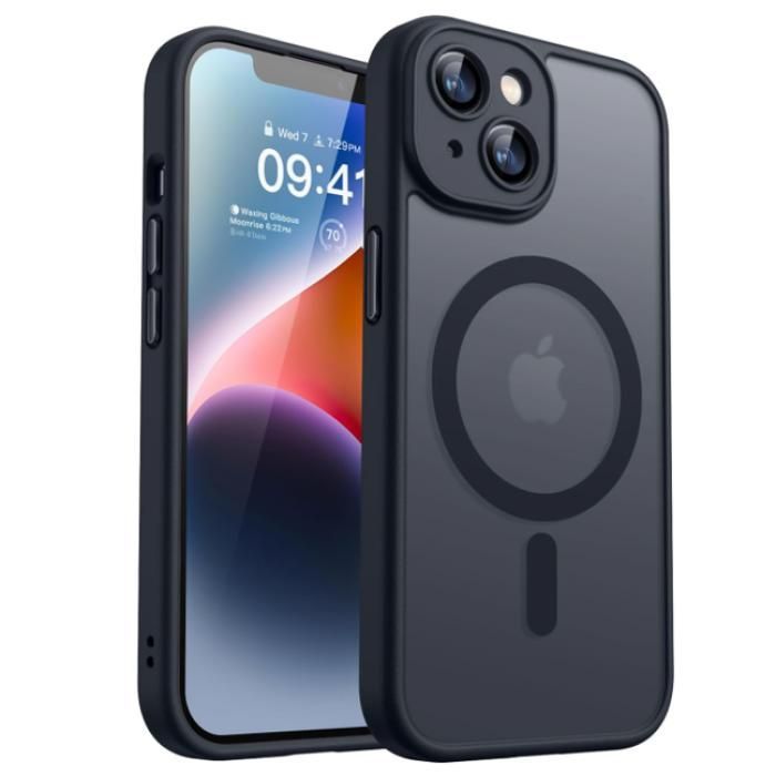 Magnetic Matte Case for iPhone 14 - HQSELECTION - Compatible with MagSafe - Shockproof Translucent Back Cover