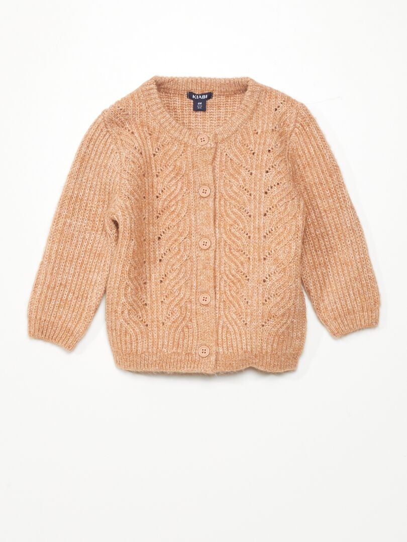 Grof gebreid vest - BRUIN