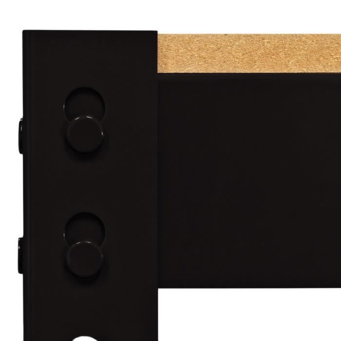 Banco de trabajo para taller / Mesa de trabajo de acero negro - Estantería Monster - 120 cm x 60 cm x 90 cm - Capacidad de 200 kg