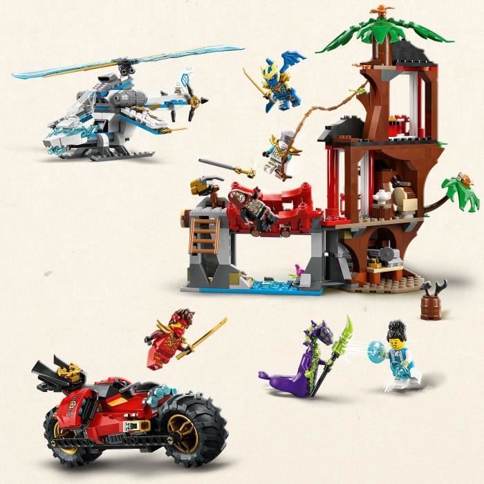 LEGO NINJAGO 71857 Casa sull'albero e veicoli ninja - Set di costruzioni per bambini dai 7 anni in su