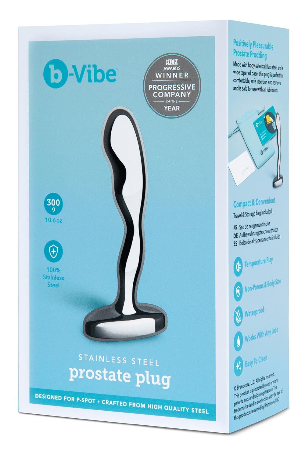 B-Vibe Edelstahl-Prostataplug Silber