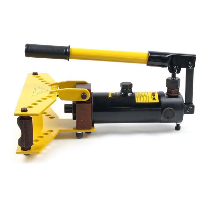 Prensa dobladora hidráulica Wiltec, dobladora de 6 toneladas, 6 matrices, máquina de 325 x 385 x 215 mm, doblado preciso a 90°, doblado de tubos Ø6,3