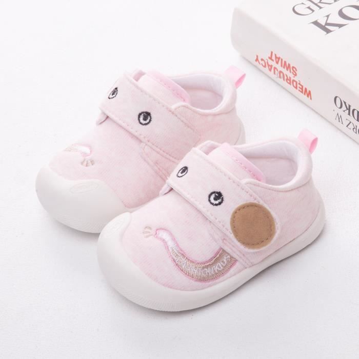 Zapatos para bebés INSFITY, niñas y niños, para sus primeros pasos - Planos antideslizantes - Rosa