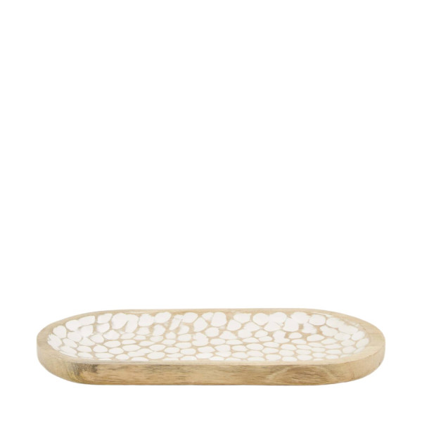 Dekoracyjna taca z mango 38 cm - styl rustykalny