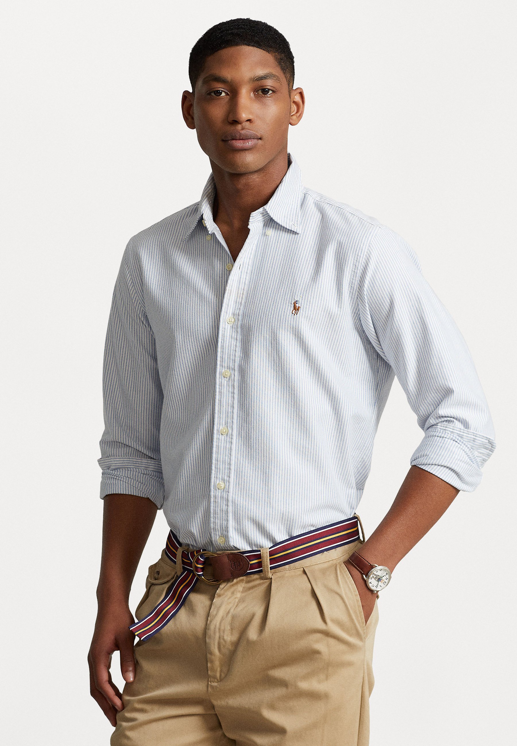 Chemise Oxford coupe slim Polo Ralph Lauren - Bleu/Blanc