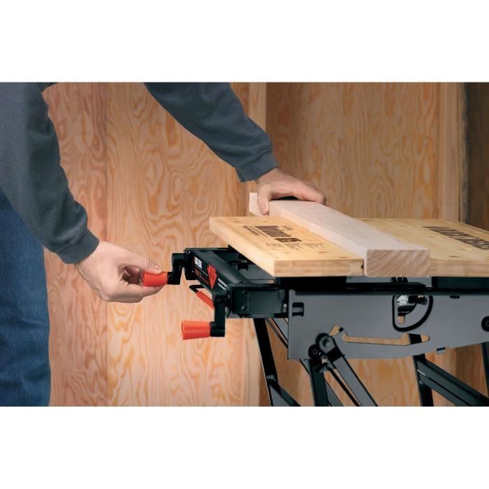 Etabli etau pliable - BLACK+DECKER - WM825-XJ - serrage à main - charge maximale de 250 kg