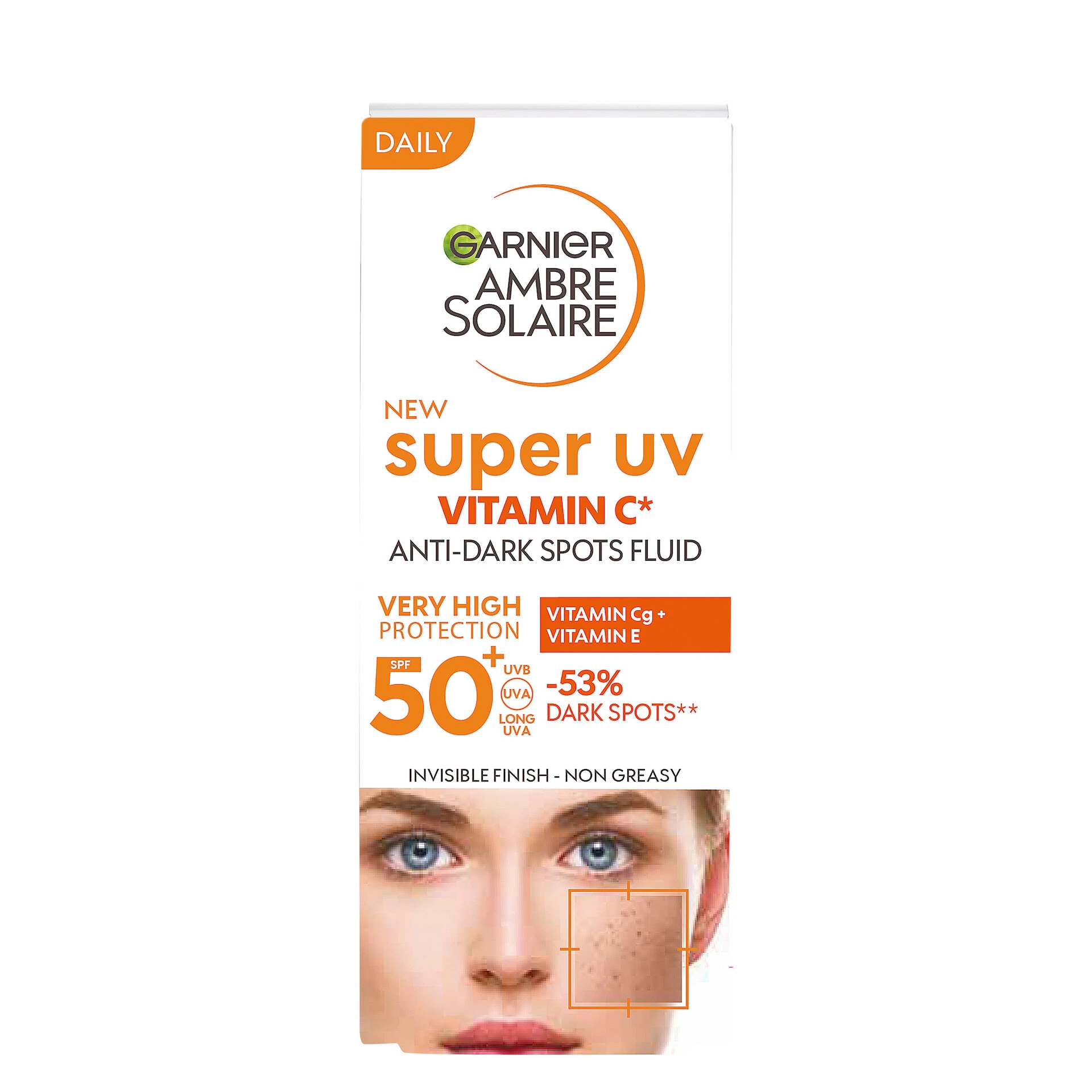 Ambre Solaire Super UV C vitaminos sötét foltok elleni folyékony SPF50+ 40 ml - Garnier