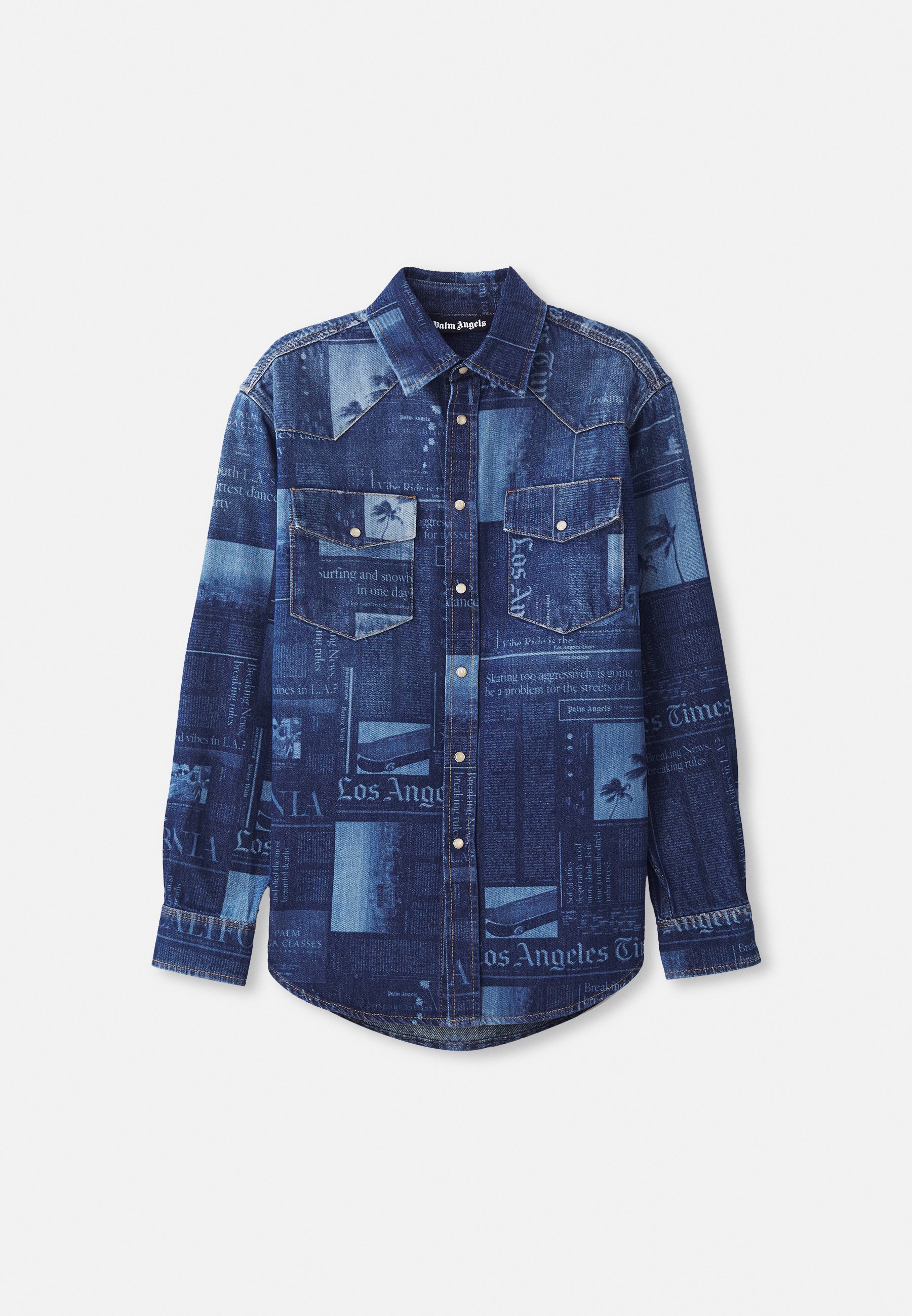 Palm Angels PAXLATIMES NEWS - Shirt - medium blauw