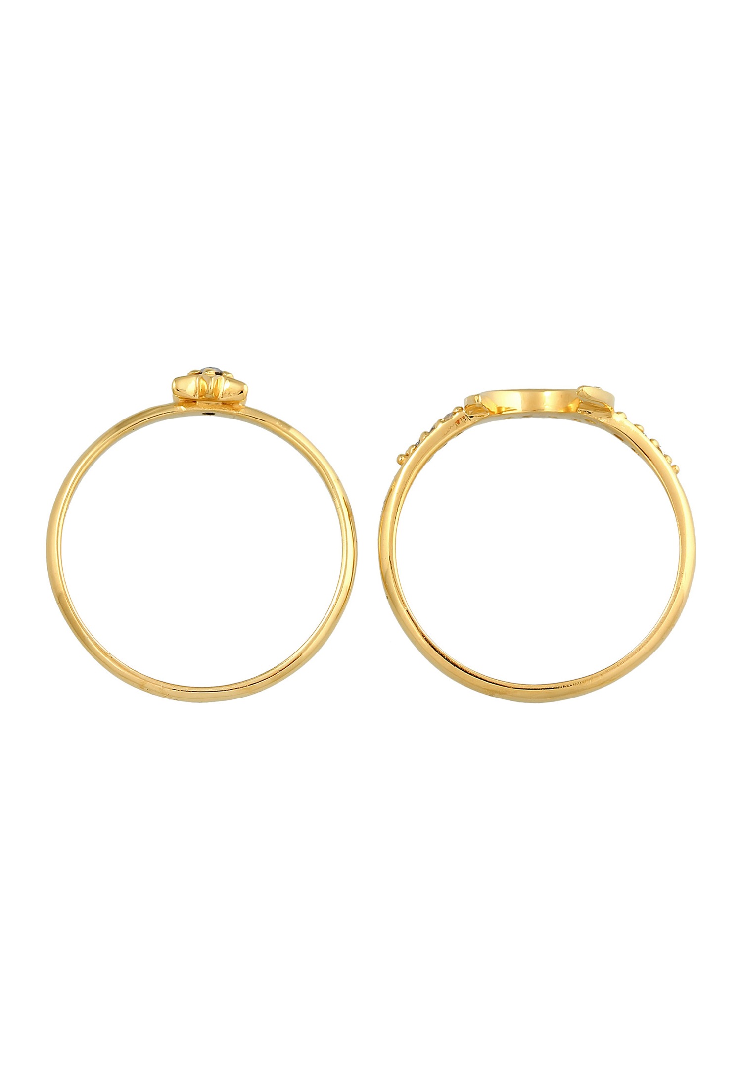 Elli Ensemble de bagues superposées pour femmes - Étoile Lune Astro Trend avec cristaux de zirconium en argent sterling 925