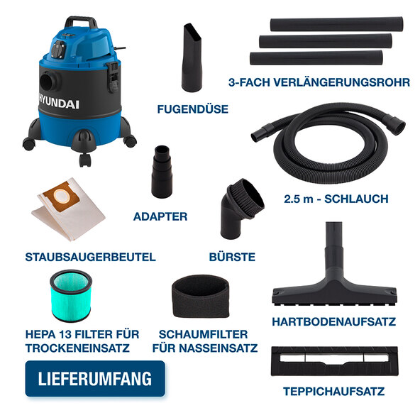 Nass- und Trockensauger VCWD1220E, 1250 W, 20 I