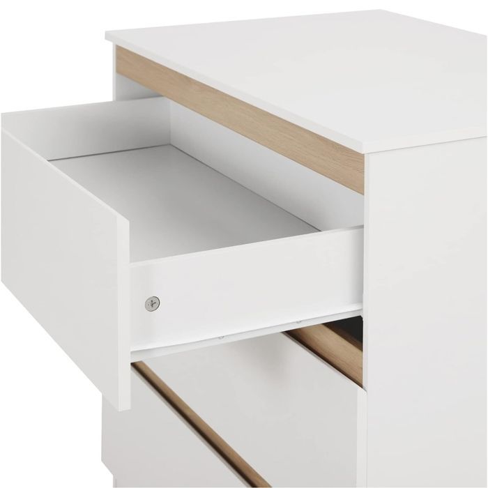 WOLTU Commode à Langer avec 3 tiroirs - avec Table à Langer - pour bébé en aggloméré et MDF,Blanc
