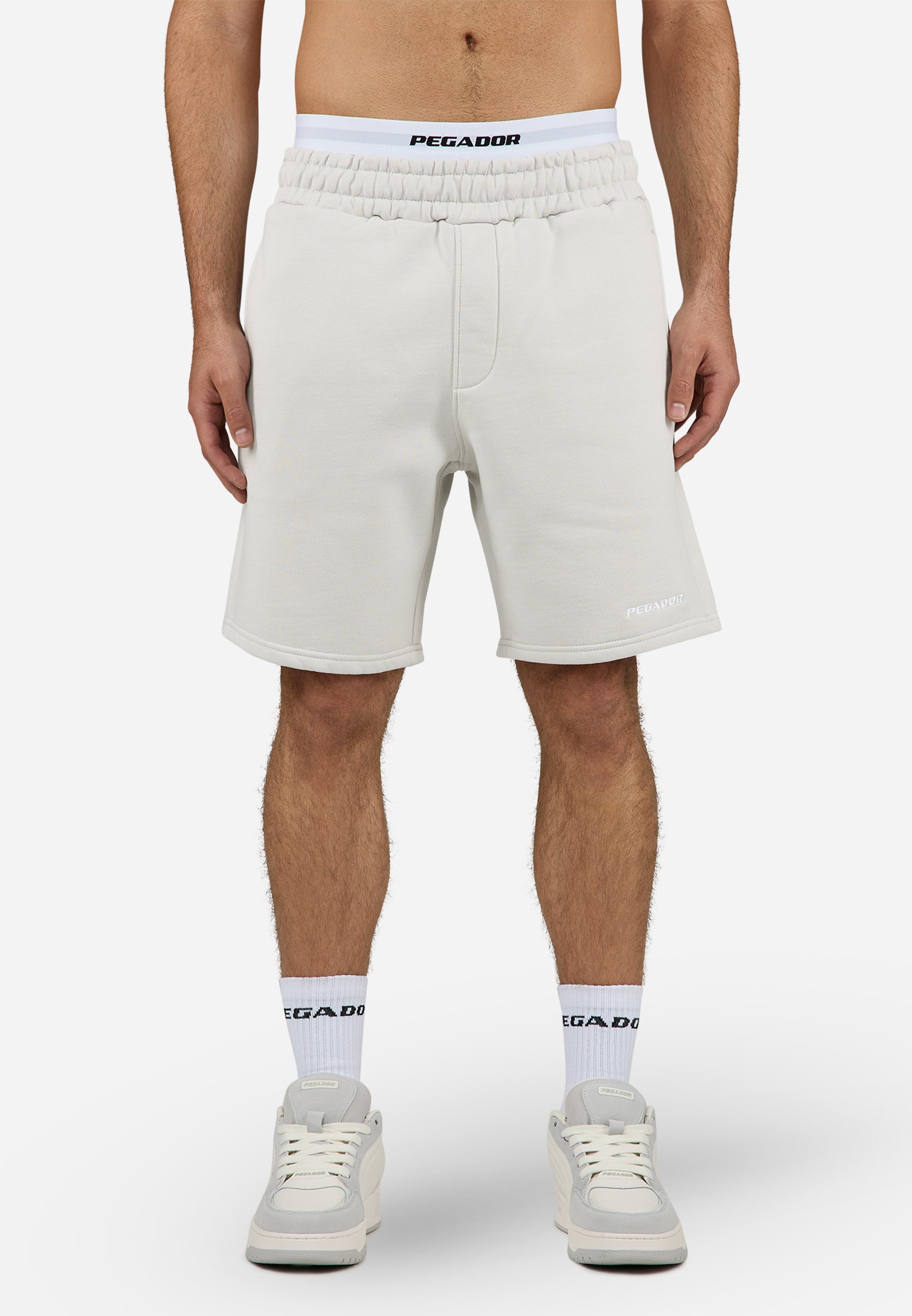 Logo Pegador - Short - gomme gris/blanc délavé