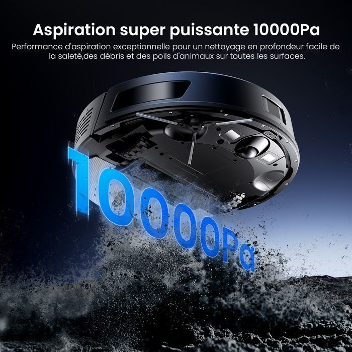 PROSCENIC Q8 Max+ Robotstofzuiger en -dweil - 10000 Pa - 4L zelfledigend laadstation - 200 min looptijd - LDS-navigatie - APP/Alexa/IFTTT
