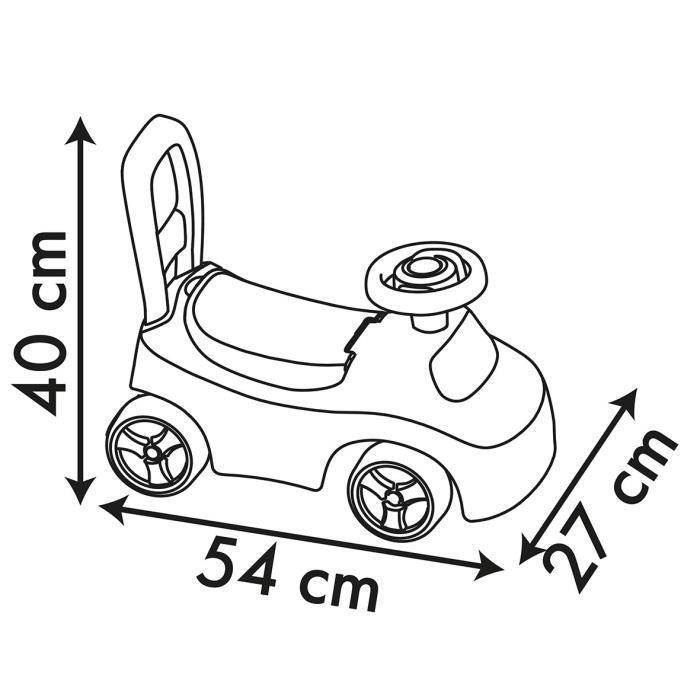 Smoby - Porteur auto enfant 2 en 1 - Peppa Pig - Coffre sous la selle - Dès 10 mois - Fabrication française