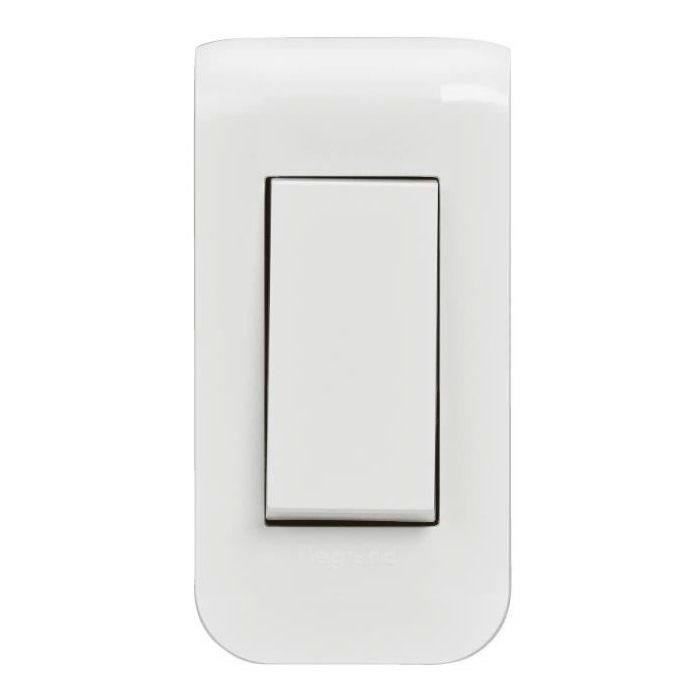 Interruptor estreito ou interruptor de duas vias LEGRAND Mosaic 10A + placa frontal + caixa