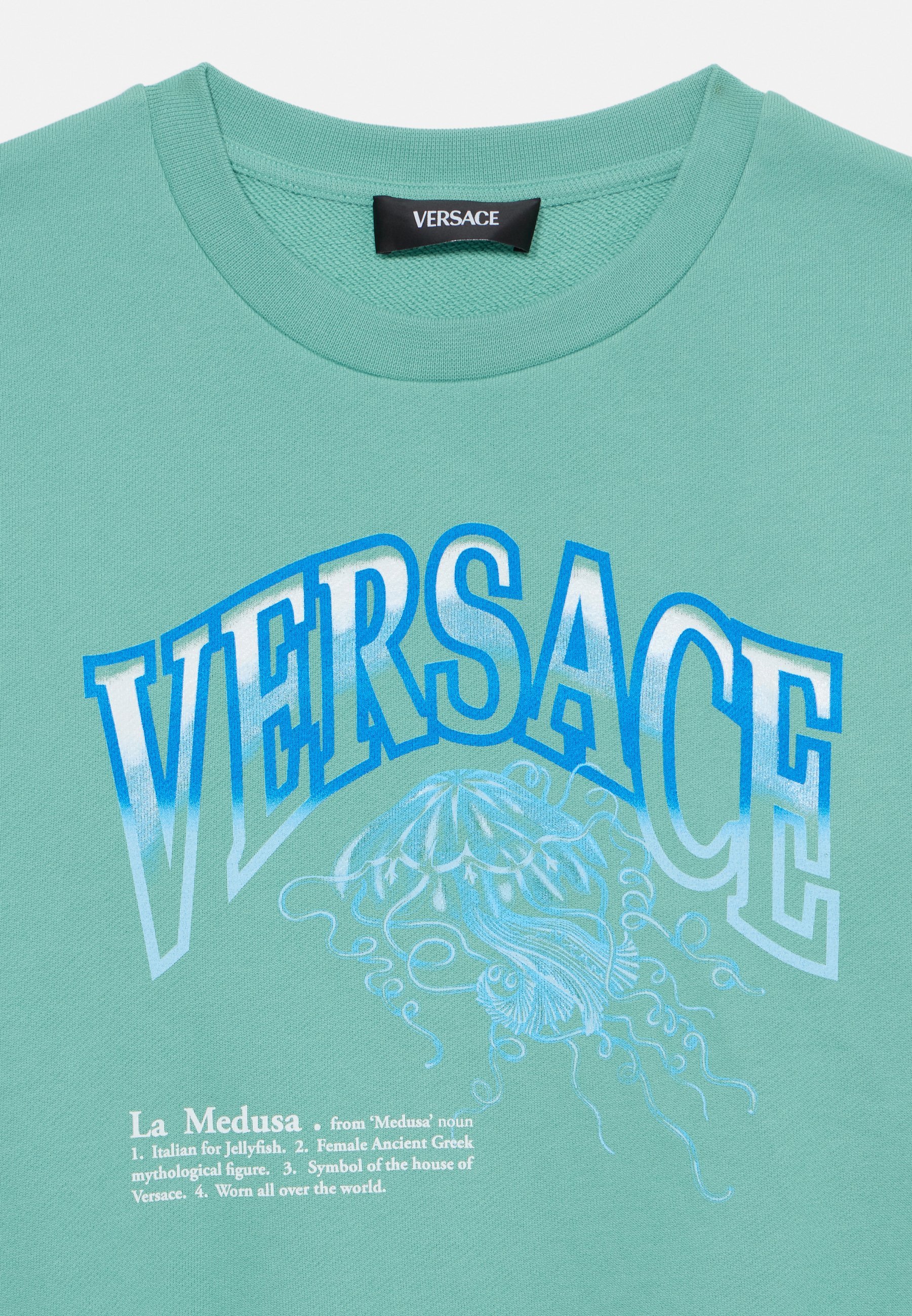 Versace LA MEDUSA VARSITY PRINT UNISEX - Sweatshirt - zeegroen/multicolor