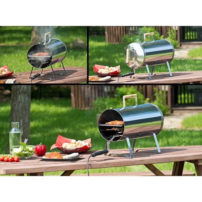 Elektrische rookoven - Roestvrij staal - 1100 W - 250 °C - Compact - Tafelmodel grill