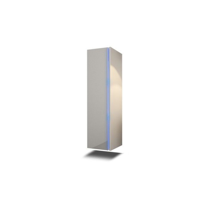 Ensemble meubles de salle de bain blanc collection BIRD, colonnes, meuble sous vasque 80 cm, miroir, siphon et LEDs
