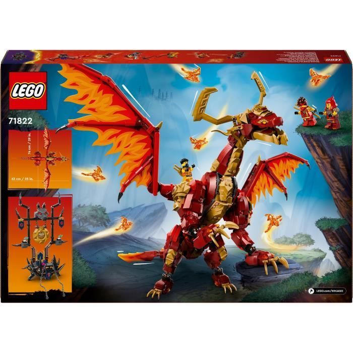 LEGO® NINJAGO® 71822 Il Drago, Fonte di Movimento - Giocattolo Ninja con 6 Minifigure