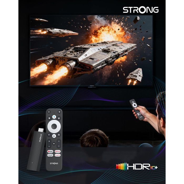 STRONG - LEAP-UNA - Streaming Box Google TV FHD - Chromecast - Wifi 5 - Bluetooth - Assistant Vocal Google - Dolby - HDR - Netflix