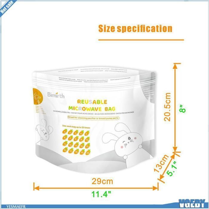 Sacchetto sterilizzante Ashata - Sacchetti sterilizzanti riutilizzabili per biberon e prodotti per la cura del bambino
