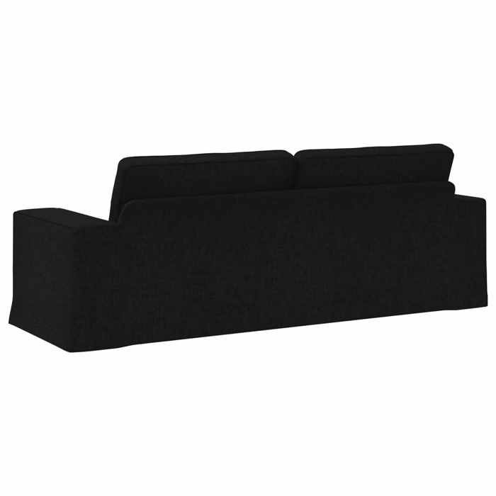 Sofá negro de metal de 222 x 80 x 82 cm.