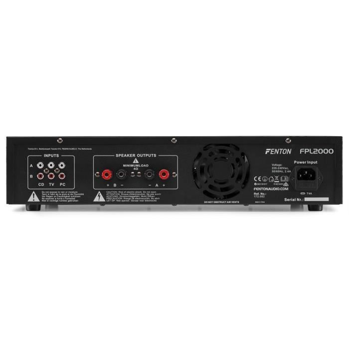 Amplifier - FENTON - FPL2000 - 2000W - Bluetooth - MP3/USB/SD Player