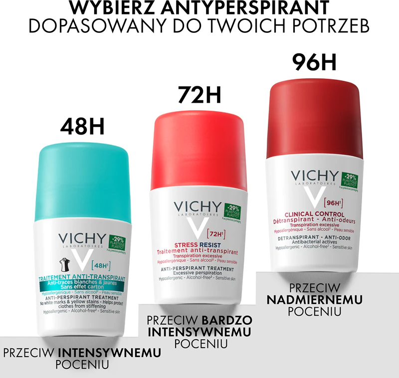 Vichy Deodorant 48h antiperspirant roll-on proti bielym a žltým škvrnám
