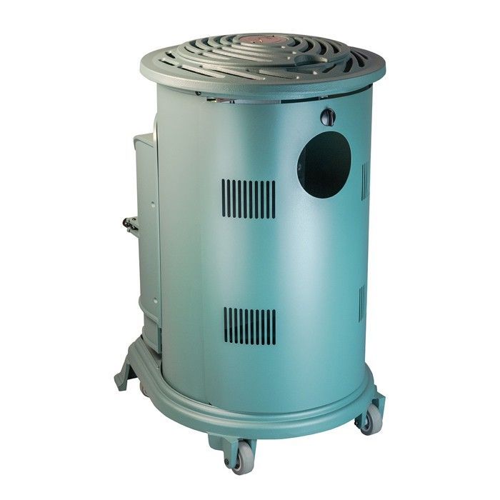 Estufa de gas de hierro fundido de 3,4 kW, verde, efecto leña, estilo provenzal, universal.