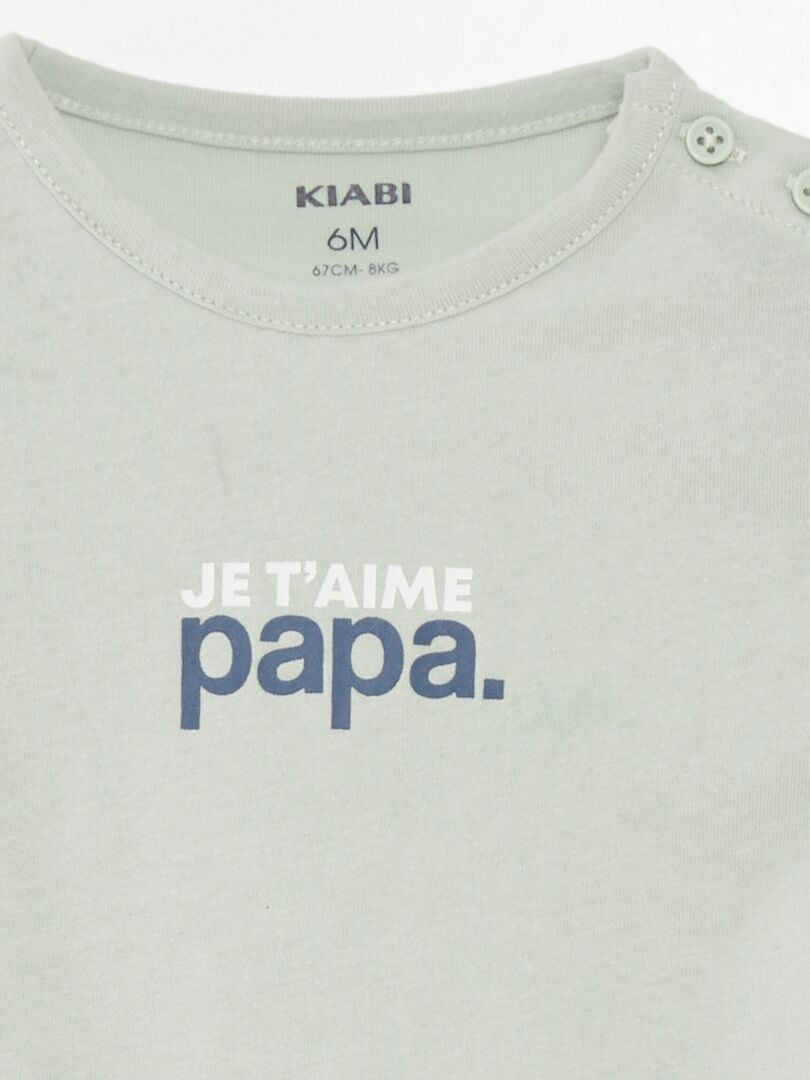 T-shirt met korte mouwen en opdruk - GROEN
