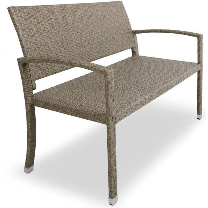 Deuba | Banco de jardín • Poliratán • Color crema • Resistente a los rayos UV y a la intemperie | Muebles, Asientos, Patio, Balcón