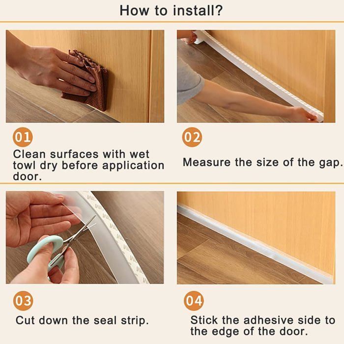 Door Seal, Window Seal, Self-Adhesive Rubber Door and Window Seals, Draft Stopper for Cold Insulation (10 m)