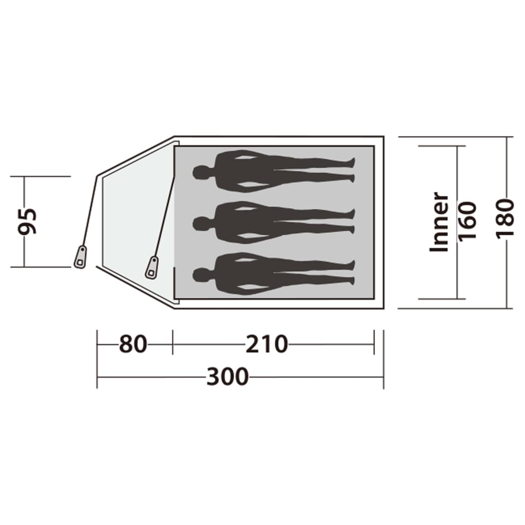 Tente Easy Camp Quasar 300 pour 3 personnes, vert rustique
