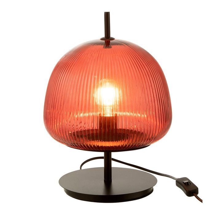 Lámpara de mesa de cristal Oasis, 25 cm, roja