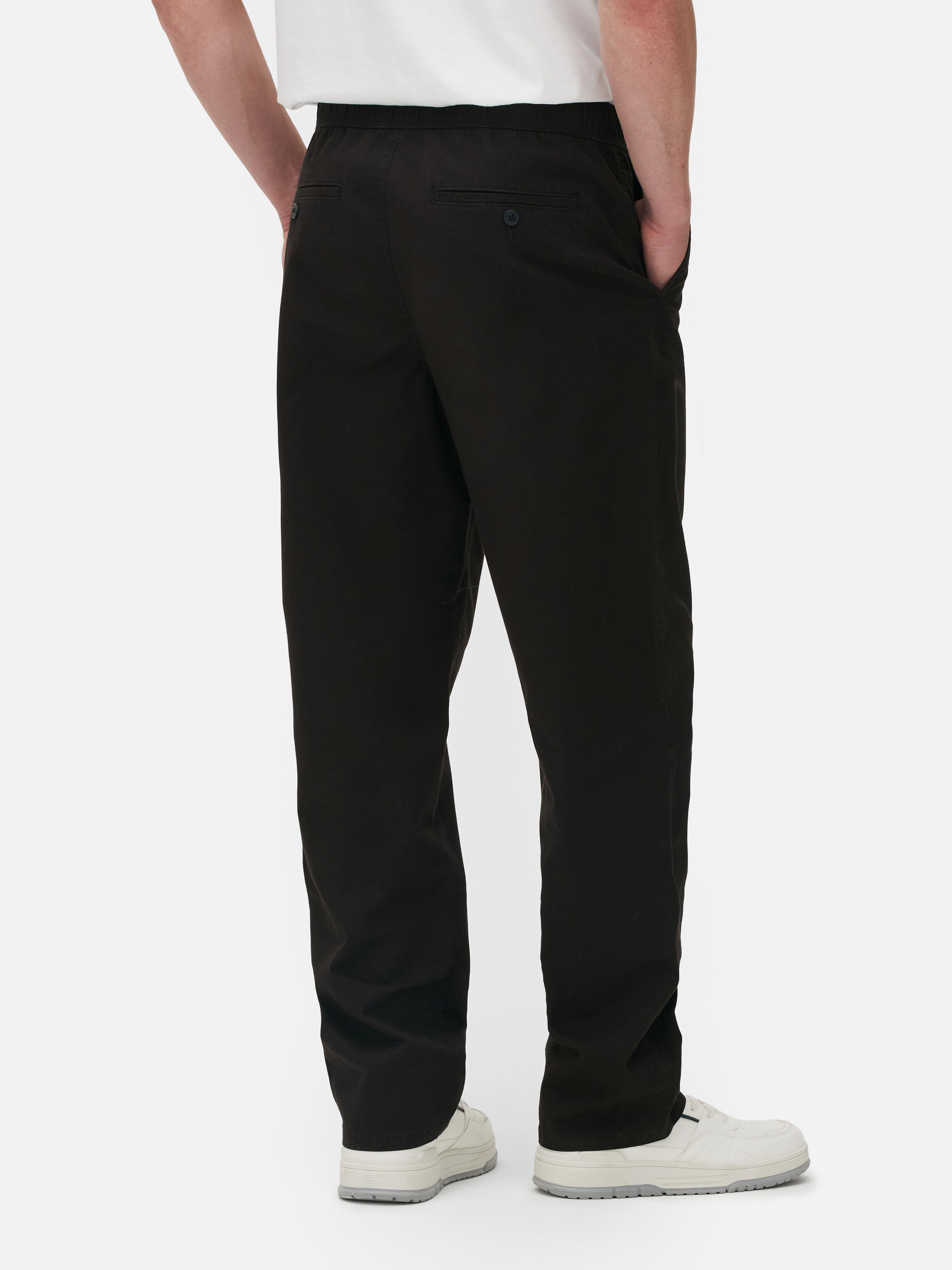 Pantaloni cu talie elastică. Acești pantaloni eleganți cu talie elastică sunt extrem de confortabili și se potrivesc perfect.