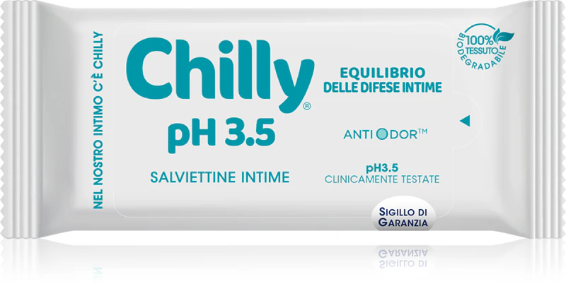 Lenços umedecidos íntimos Chilly pH 3.5 para higiene íntima