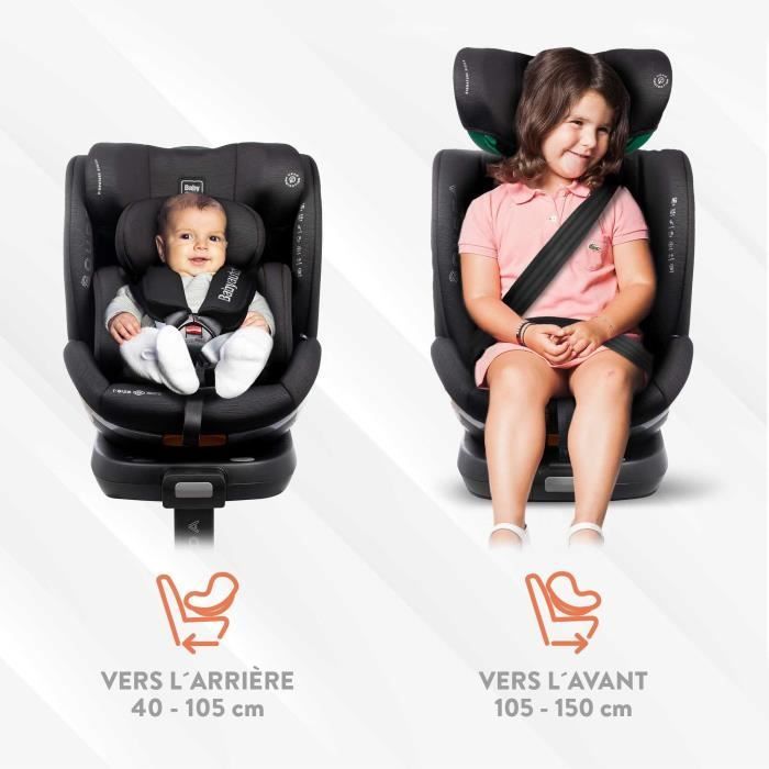 Bilbarnstol - BABYAUTO - SCUDDA GREY DOBBY - Från födseln till 12 år - 0-36 kg - I-Size - ISOFIX - 360° vridbar - ECE R129