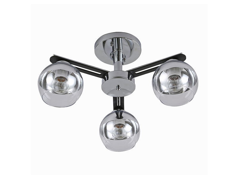 Lampa sufitowa Momo 3-punktowa metalowa czarno-srebrna