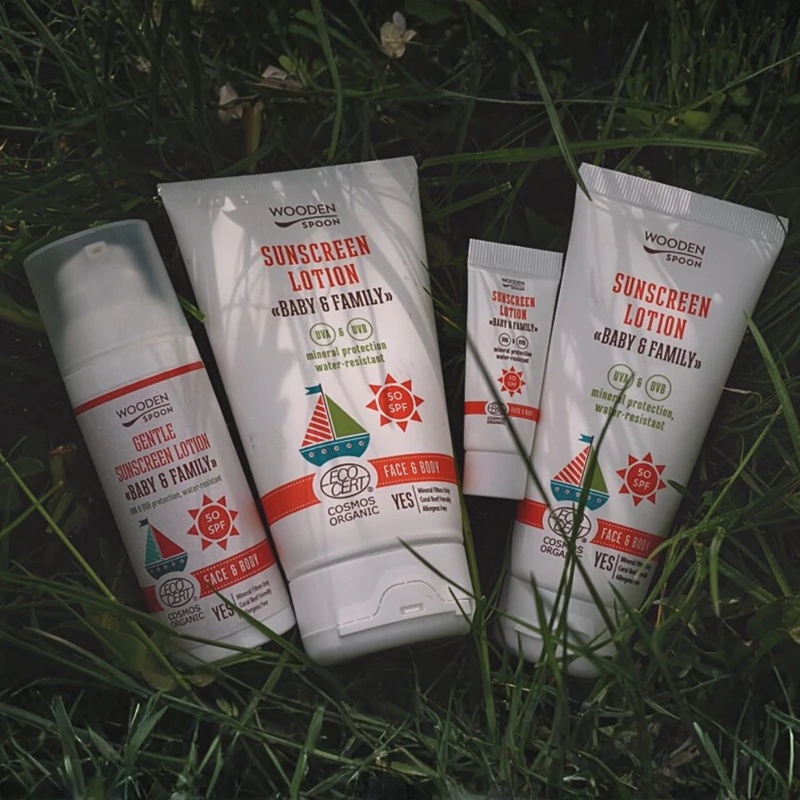 WoodenSpoon заштитна крема за сунчање за бебе и породицу SPF 50